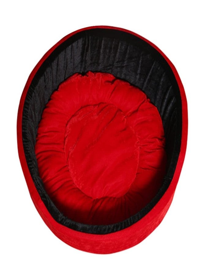 Fluffy's Velvet Round Dual Reversible Dog Cat Pet Bed, Small, Multi-Coloured (RED, S) - Image 4